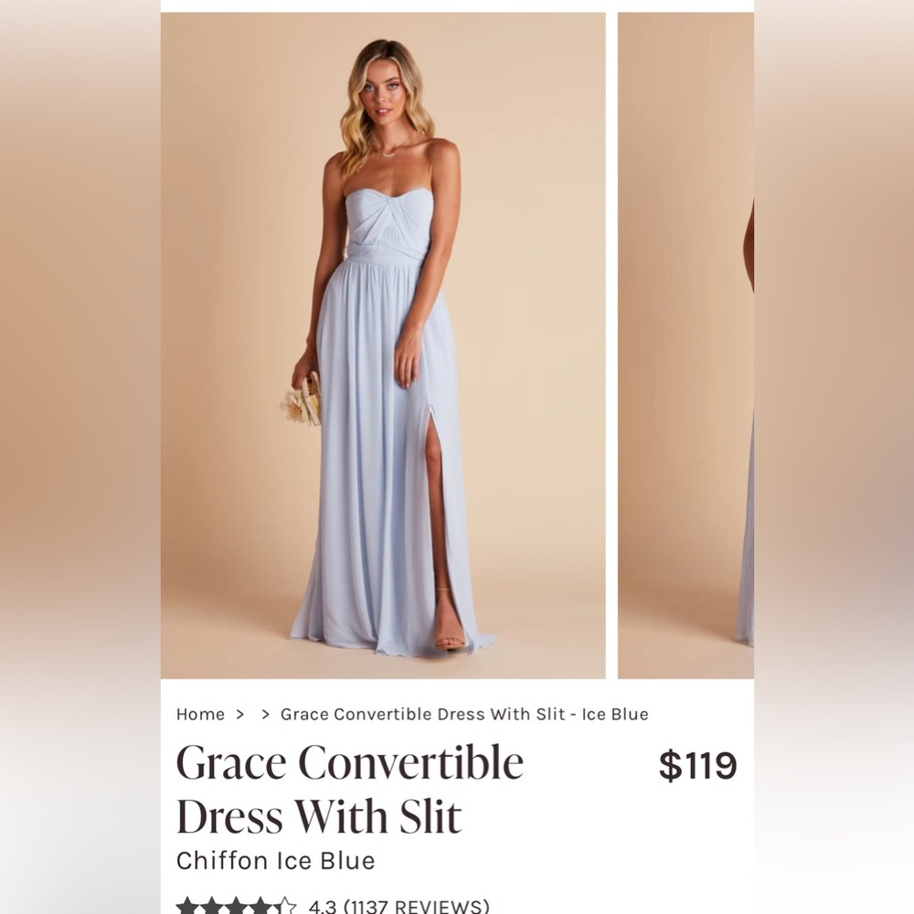 Birdy Grey Grace Convertible Bridesmaid Dress With Slit in color ice blue